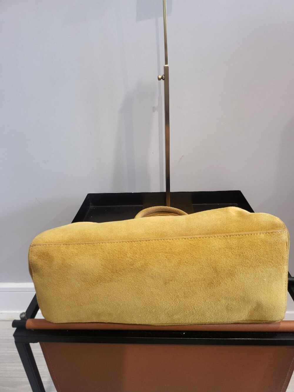Zara mini split suede city bag in yellow - Picture 5 of 6